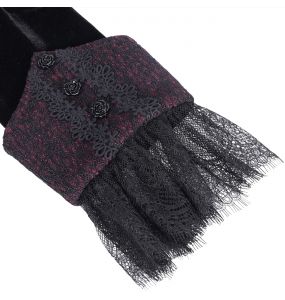 Veste Courte 'Amelie' en Velours Noire et Bordeaux