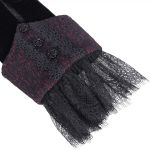 Veste Courte 'Amelie' en Velours Noire et Bordeaux