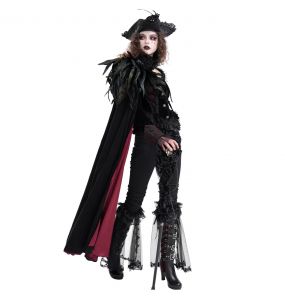 Cape pour Femmes 'Privateer' Noire et Rouge
