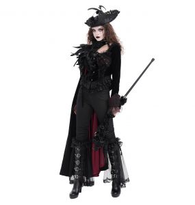 Cape pour Femmes 'Privateer' Noire et Rouge