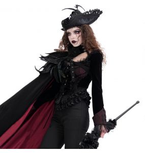 Cape pour Femmes 'Privateer' Noire et Rouge