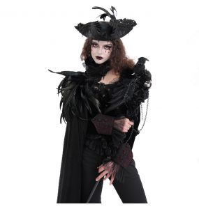 Cape pour Femmes 'Privateer' Noire et Rouge