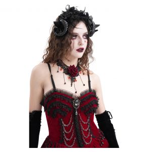 Bandeau 'Horns and Roses' Noir