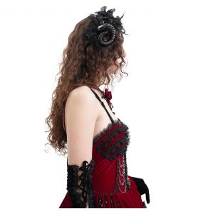 Bandeau 'Horns and Roses' Noir
