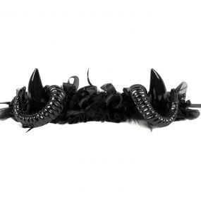 Bandeau 'Horns and Roses' Noir