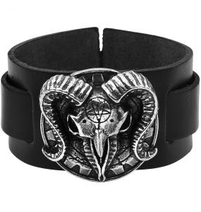 Bracelet 'Gears of Aiwass' en Cuir Noir