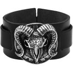 Bracelet 'Gears of Aiwass' en Cuir Noir