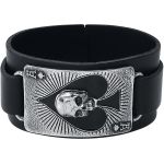 Bracelet 'Ace Of Dead' en Cuir Noir