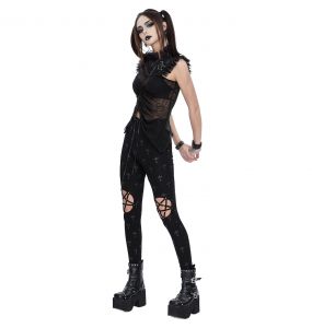 Black 'Penta Crosses' Leggings