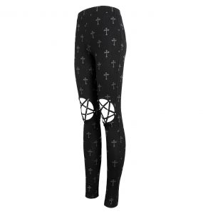Black 'Penta Crosses' Leggings