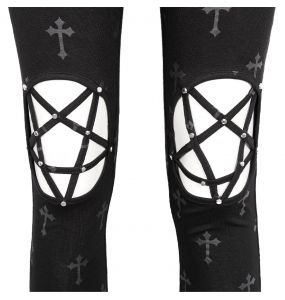 Black 'Penta Crosses' Leggings