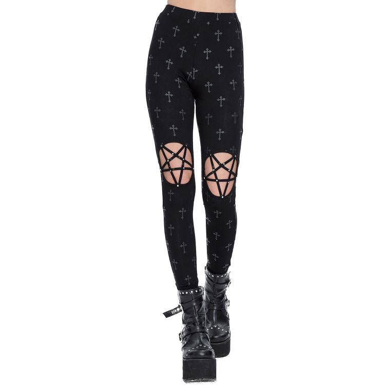 Black 'Penta Crosses' Leggings
