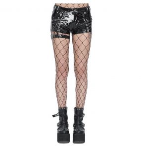 Black Faux Leather 'Gosvintha' Sexy Shorts