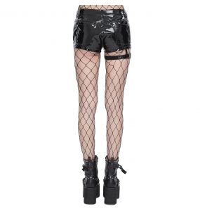 Short Sexy 'Gosvintha' en Simili Cuir Noir