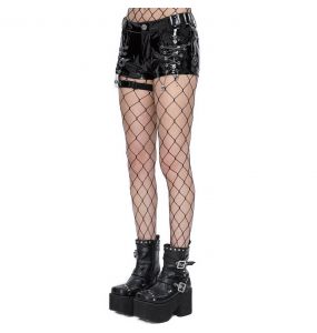 Black Faux Leather 'Gosvintha' Sexy Shorts