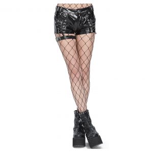 Short Sexy 'Gosvintha' en Simili Cuir Noir