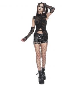 Black Faux Leather 'Gosvintha' Sexy Shorts