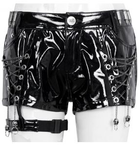 Black Faux Leather 'Gosvintha' Sexy Shorts