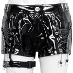 Black Faux Leather 'Gosvintha' Sexy Shorts