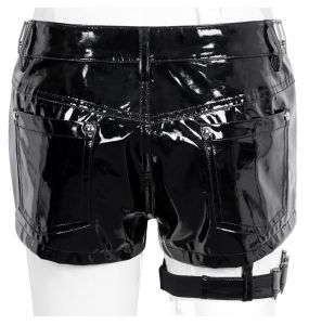 Black Faux Leather 'Gosvintha' Sexy Shorts