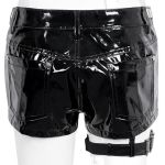 Black Faux Leather 'Gosvintha' Sexy Shorts