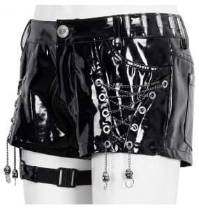 Black Faux Leather 'Gosvintha' Sexy Shorts