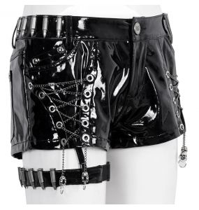 Short Sexy 'Gosvintha' en Simili Cuir Noir