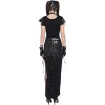 Longue Jupe Fendue 'Midnight Bloom' Noire