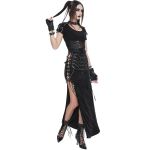 Longue Jupe Fendue 'Midnight Bloom' Noire