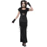 Longue Jupe Fendue 'Midnight Bloom' Noire