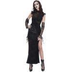 Longue Jupe Fendue 'Midnight Bloom' Noire