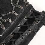 Longue Jupe Fendue 'Midnight Bloom' Noire