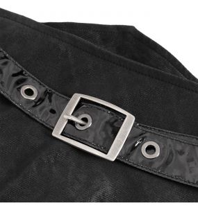 Longue Jupe Fendue 'Midnight Bloom' Noire