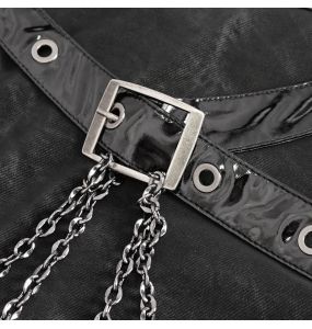 Longue Jupe Fendue 'Midnight Bloom' Noire