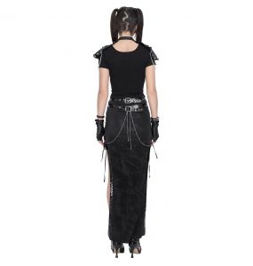 Black 'Midnight Bloom' Short Sleeves Top