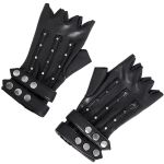 Mitaines pour Femmes 'Midnight Bloom' en Cuir Vegan Noir