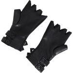 Black Vegan Leather 'Midnight Bloom' Females Fingerless Gloves