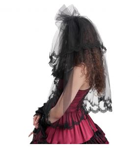 Voile et Couronne Skull 'Glamour' Noirs