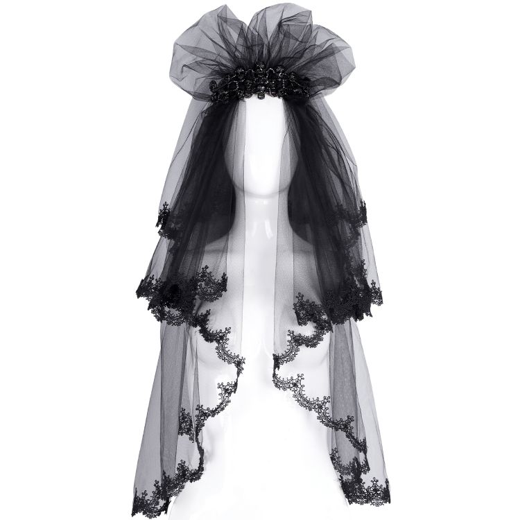 Voile et Couronne Skull 'Glamour' Noirs