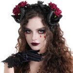 Bandeau 'Horns and Roses' Noir et Rouge