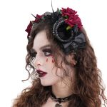 Bandeau 'Horns and Roses' Noir et Rouge