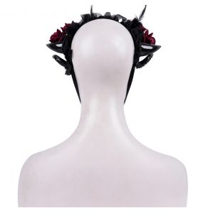 Bandeau 'Horns and Roses' Noir et Rouge