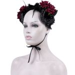 Bandeau 'Horns and Roses' Noir et Rouge