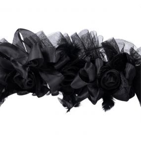 Black and Red 'Horns and Roses' Headband