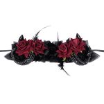 Bandeau 'Horns and Roses' Noir et Rouge