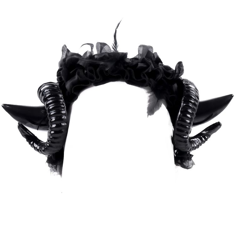 Bandeau 'Horns and Roses' Noir