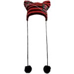 Bonnet 'Liuva' Rayé Noir et Rouge