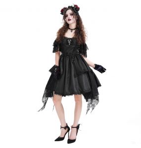 Bandeau 'Horns and Roses' Noir et Rouge