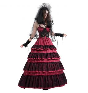 Longue Robe 'Darkness Meet Glamour' Rouge