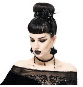 Boucles d'Oreilles 'Black Roses' Noires